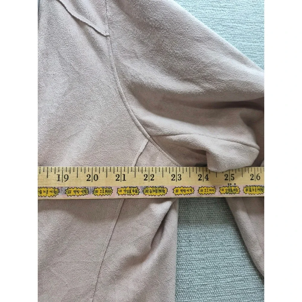 BlankNYC Asymmetrical Faux Suede Drape Front Jacket Womens 3X Pink Full Zip